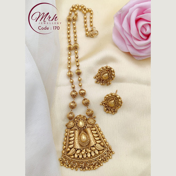 Jewel Addiction Copper Gold Plated Long Necklace Set