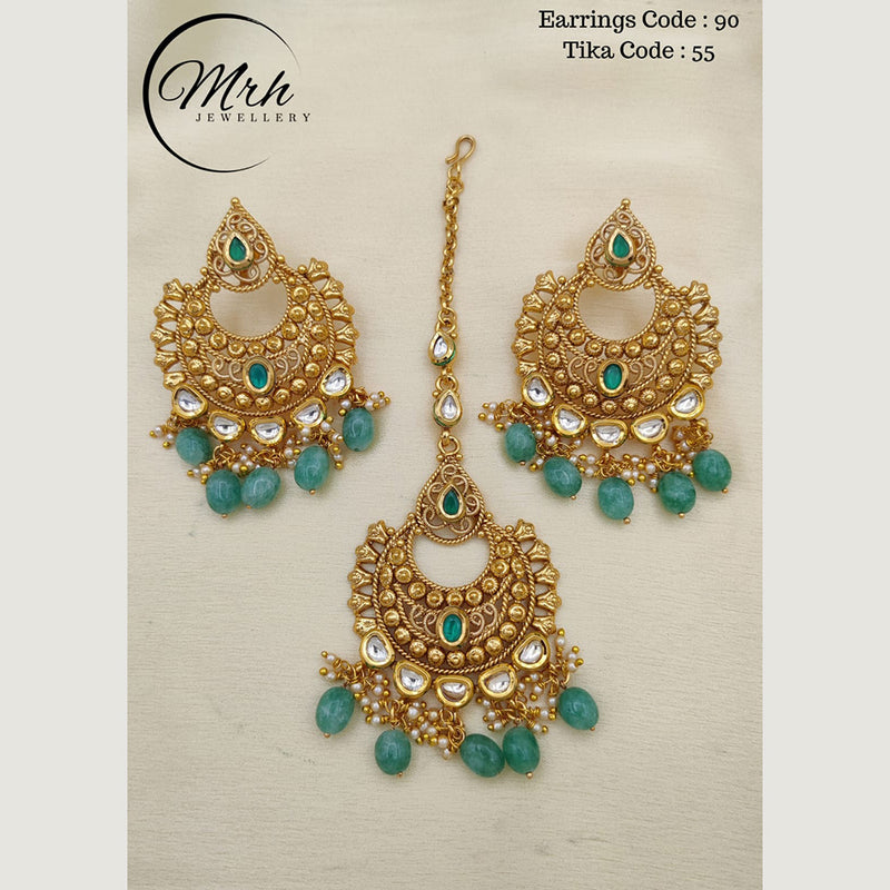 Jewel Addiction Copper Gold Plated Earrings With Mangtikka