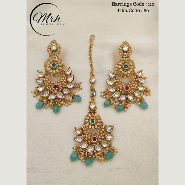 Jewel Addiction Copper Gold Plated Earrings With Mangtikka