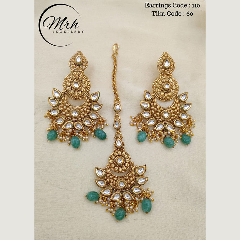 Jewel Addiction Copper Gold Plated Earrings With Mangtikka