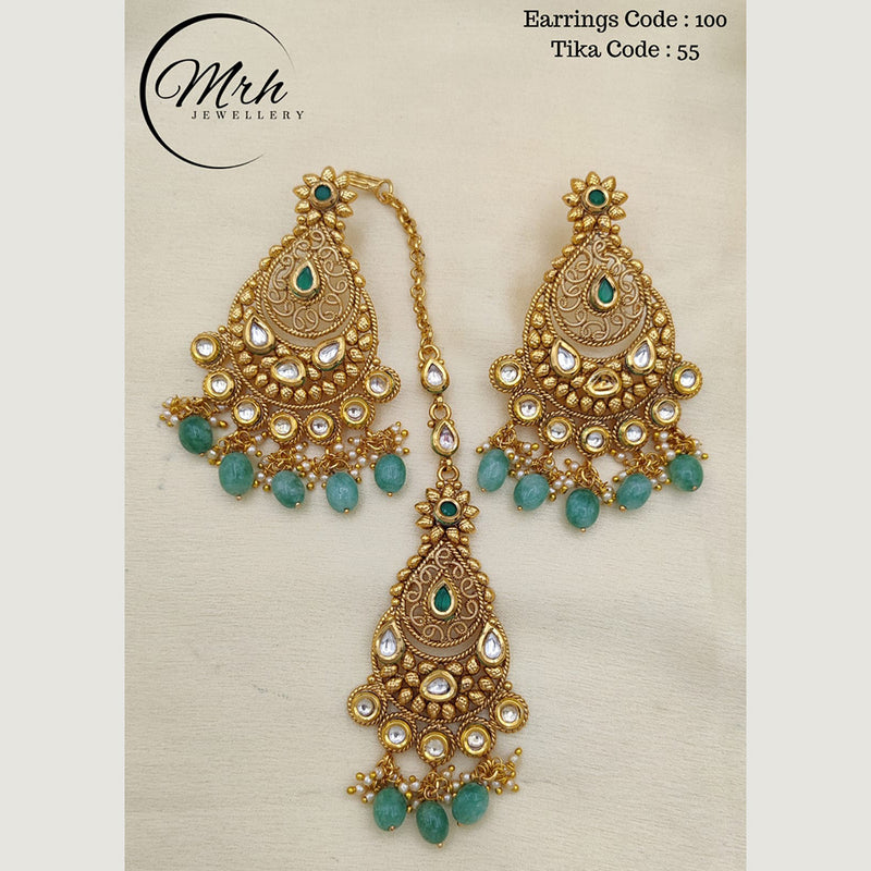 Jewel Addiction Copper Gold Plated Earrings With Mangtikka