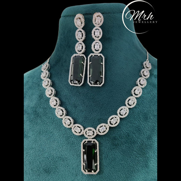 Jewel Addiction Silver Plated AD Stone Necklace Set