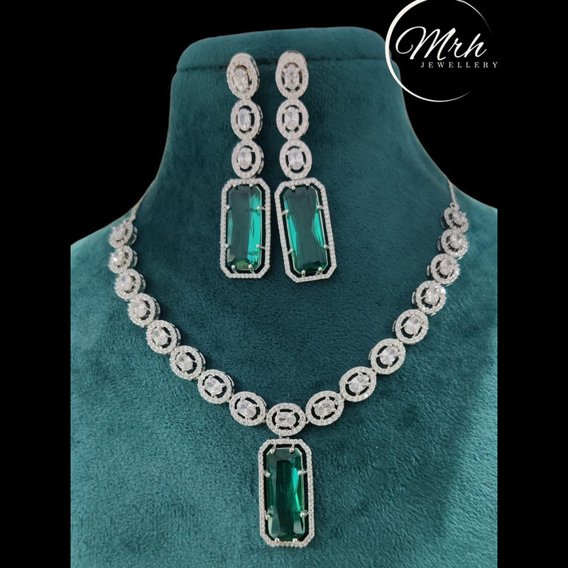 Jewel Addiction Silver Plated AD Stone Necklace Set