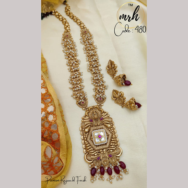 Jewel Addiction Copper Gold Long Necklace Set