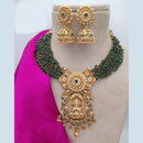 Jewel Addiction Copper Rajwadi Finish Pota Stone Temple Necklace Set