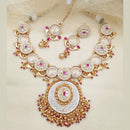 Jewel Addiction Copper Rajwadi Finish Pota Stone Necklace Set