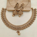 Jewel Addiction Copper Rajwadi Finish Pota Stone Necklace Set