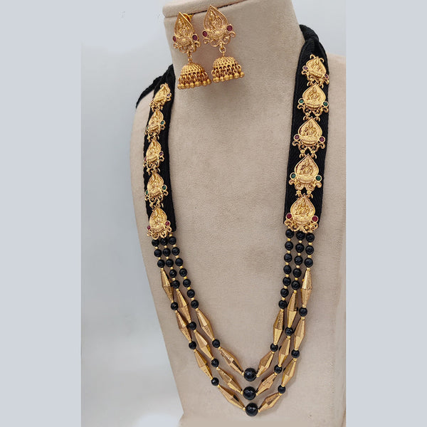 Jewel Addiction Copper Rajwadi Finish Temple Long Necklace Set