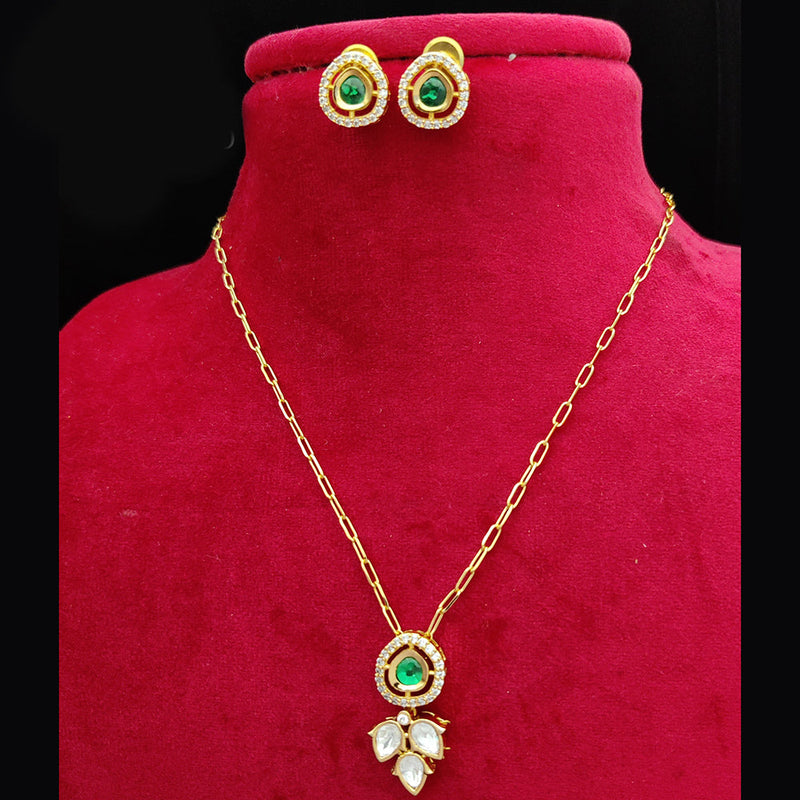 Jewel Addiction Gold Plated Kundan Pendant Set