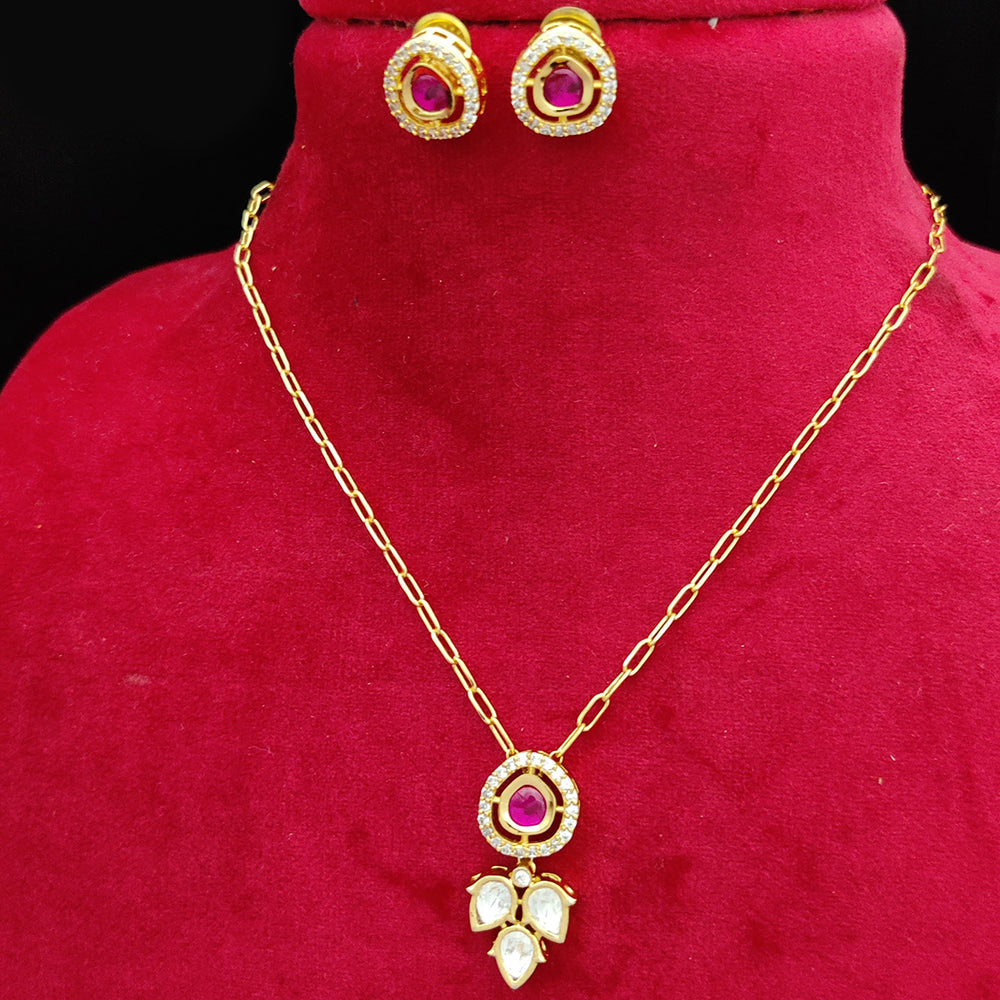 Jewel Addiction Gold Plated Kundan Pendant Set