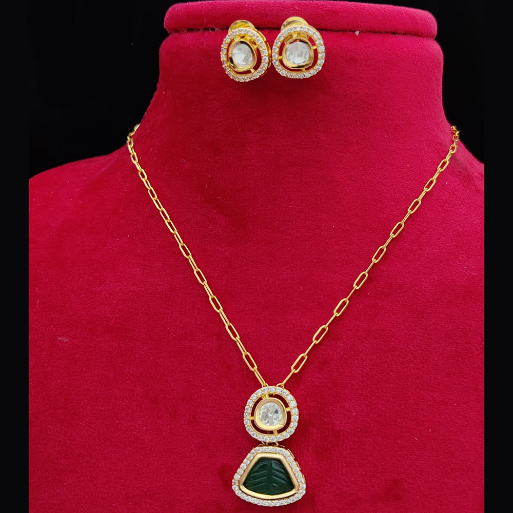 Jewel Addiction Gold Plated Kundan Pendant Set