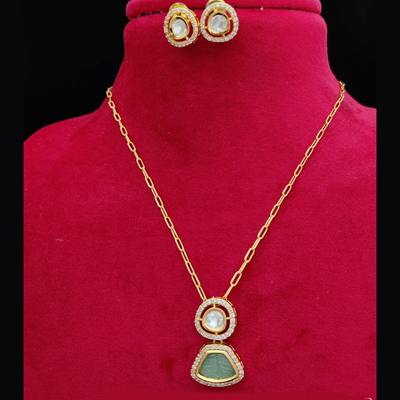 Jewel Addiction Gold Plated Kundan Pendant Set