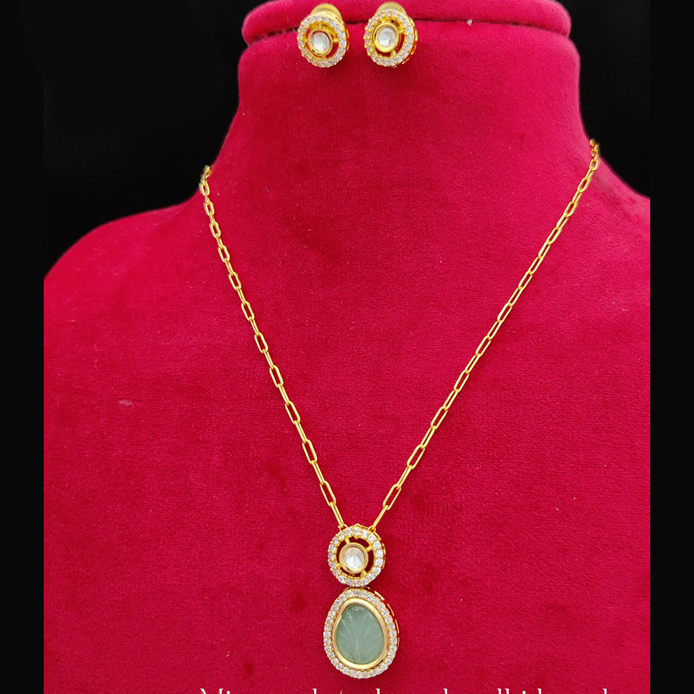 Jewel Addiction Gold Plated Kundan Pendant Set