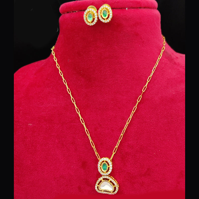 Jewel Addiction Gold Plated Kundan Pendant Set