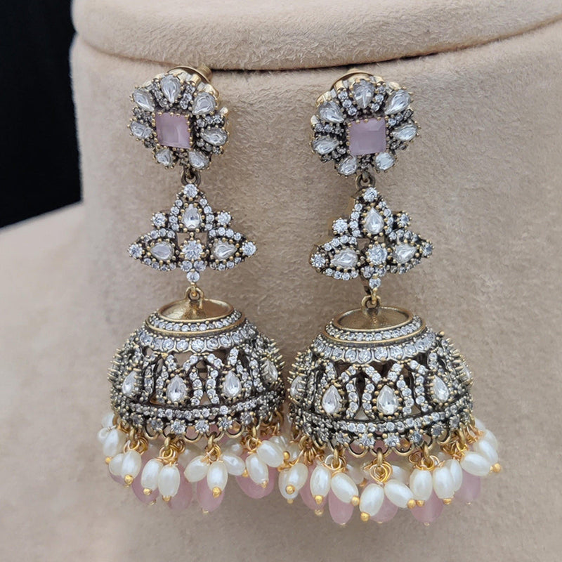 Jewel Addiction Gold Plated AD Jhumki Earrings