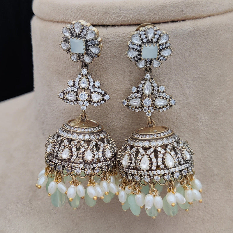 Jewel Addiction Gold Plated AD Jhumki Earrings