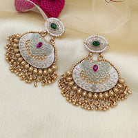 Jewel Addiction Copper Rajwadi Finish Pota Stone Dangler Earrings