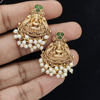 Jewel Addiction Copper Rajwadi Finish Pota Stone Dangler Earrings
