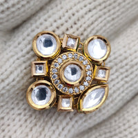 Jewel Addiction Gold Plated Kundan Adjustable Ring