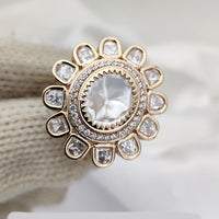 Jewel Addiction Gold Plated Kundan Adjustable Ring
