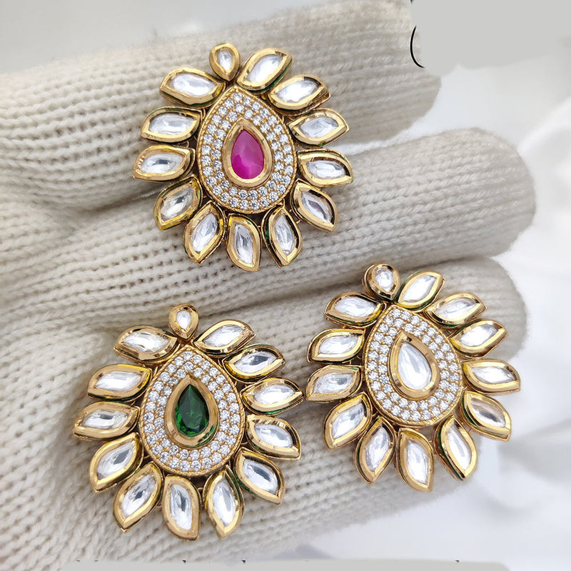 Jewel Addiction Gold Plated Kundan Adjustable Ring (1 Piece Only)