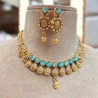 Jewel Addiction Copper Gold Pota Stone Necklace Set