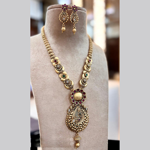 Jewel Addiction Gold Plated Pota Stone Necklace Set