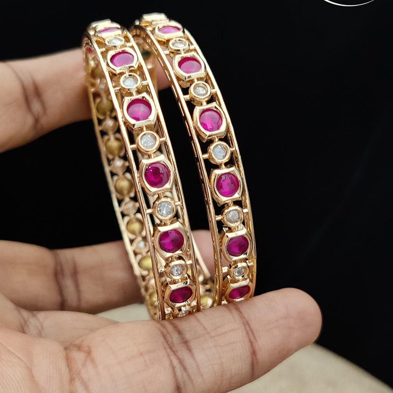 Jewel Addiction Gold Plated Kundan Stone Bangle Set