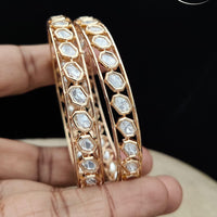 Jewel Addiction Gold Plated Kundan Stone Bangle Set