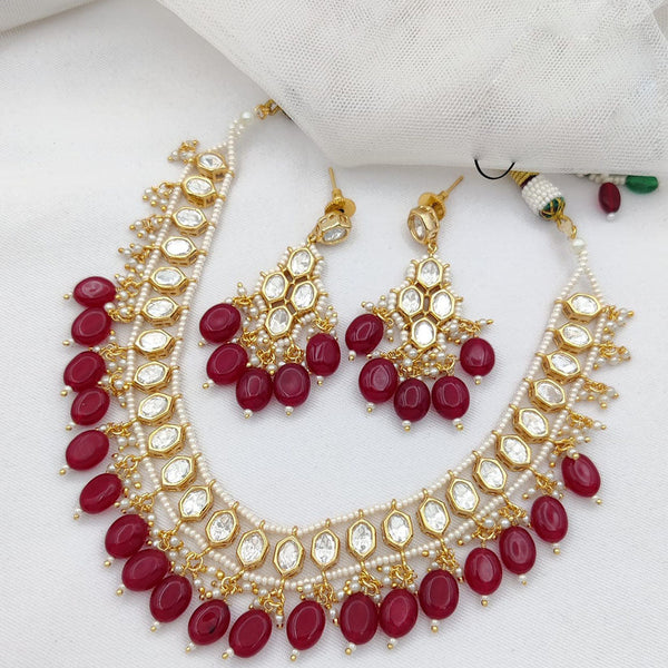 Jewel Addiction Gold Plated Polki Kundan Necklace Set