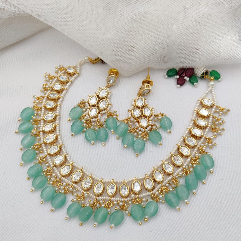 Jewel Addiction Gold Plated Polki Kundan Necklace Set