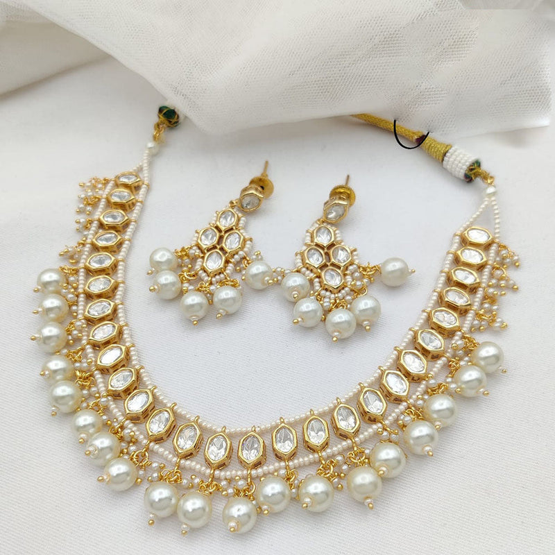 Jewel Addiction Gold Plated Polki Kundan Necklace Set