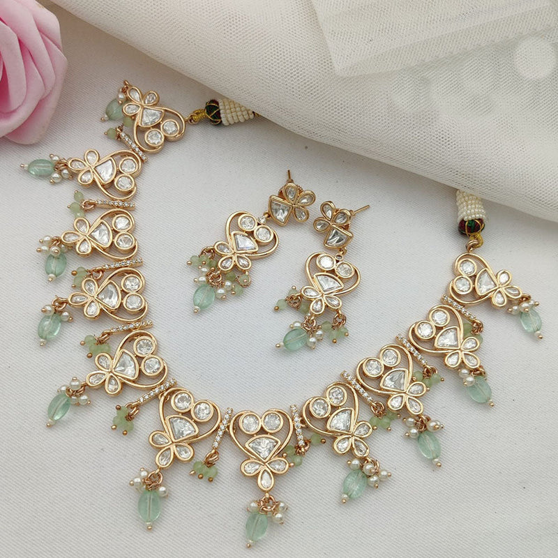 Jewel Addiction Gold Plated Polki Kundan Necklace Set