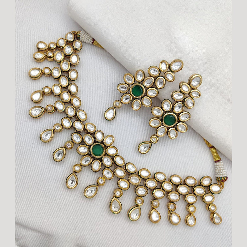 Jewel Addiction Gold Plated Polki Kundan Necklace Set