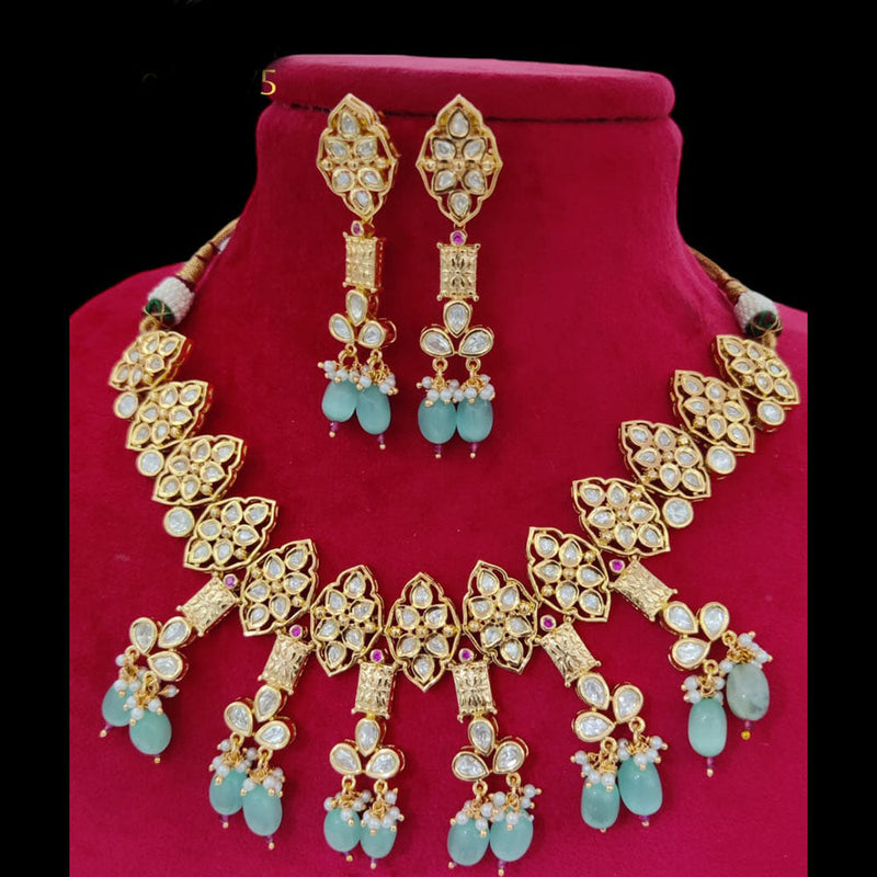 Jewel Addiction Gold Plated Polki Kundan Necklace Set