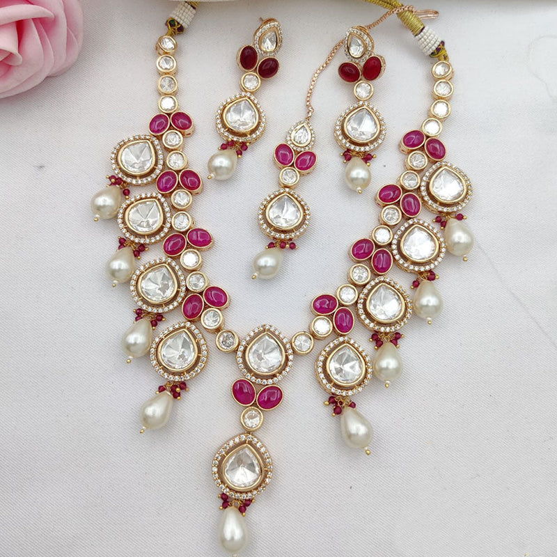 Jewel Addiction Gold Plated Polki Kundan Necklace Set