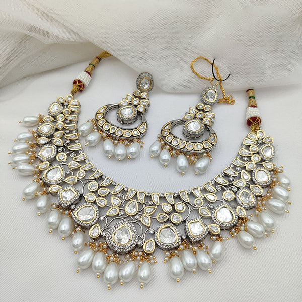 Jewel Addiction Gold Plated Polki Kundan Necklace Set