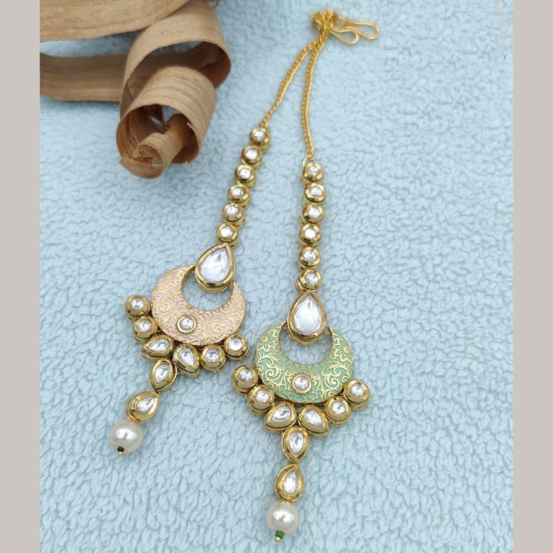 Jewel Addiction Gold Plated Polki Kundan Mangtikka