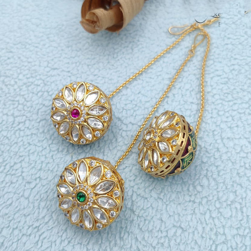 Jewel Addiction Gold Plated Polki Kundan Mangtikka