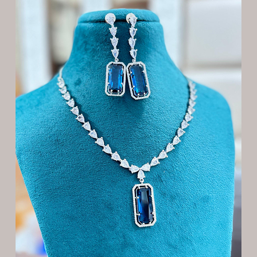 Jewel Addiction Silver Plated AD Necklace Set