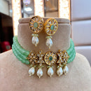 Jewel Addiction Copper Gold Plated Polki Kundan And Pearls Choker Necklace Set