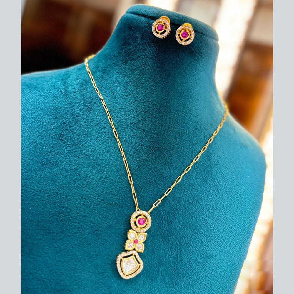 Jewel Addiction Gold Plated Polki Kundan Necklace Set