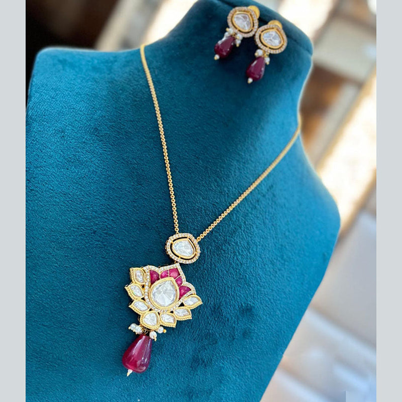 Jewel Addiction Gold Plated Polki Kundan Necklace Set