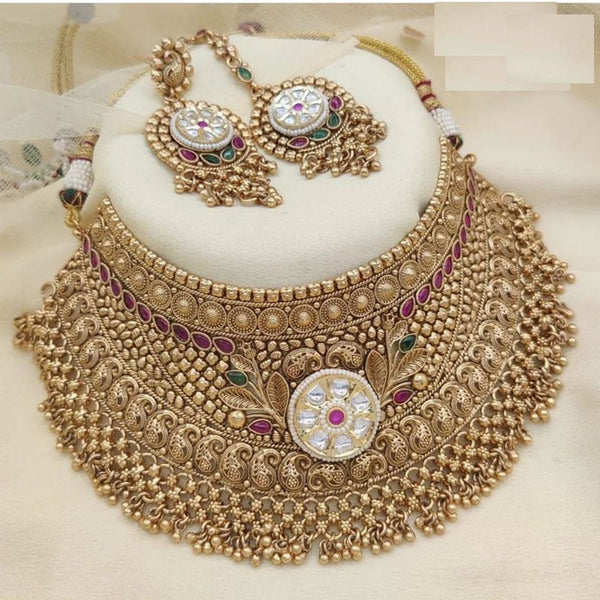 Jewel Addiction Copper Gold Pota Stone Necklace Set