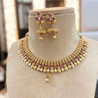 Jewel Addiction Copper Gold Pota Stone Necklace Set