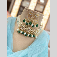 Jewel Addiction Gold Plated Polki Kundan And Beads Choker Necklace Set