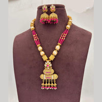 Jewel Addiction Gold Plated Pota Stone And Pearls Necklace Set