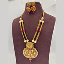 Jewel Addiction Gold Plated Pota Stone And Pearls Necklace Set