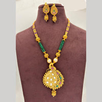Jewel Addiction Gold Plated Pota Stone And Pearls Necklace Set