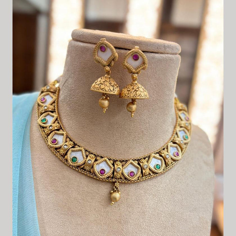 Jewel Addiction Gold Plated Kundan Stone Necklace Set